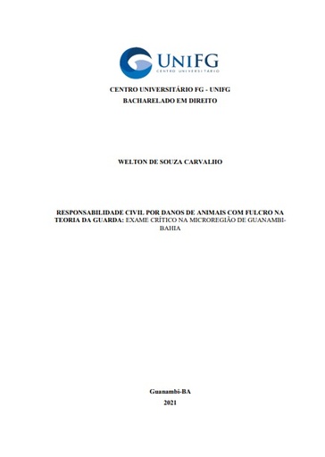 Responsabilidade civil por danos de animais com fulcro na teoria da guarda: exame crítico na microregião de Guanambi Bahia