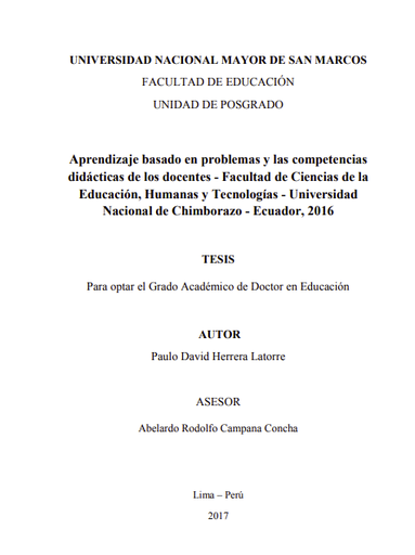 Aprendizaje basado en problemas y las competencias didácticas de los docentes