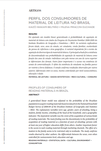 Perfil dos consumidores de material de leitura no Brasil