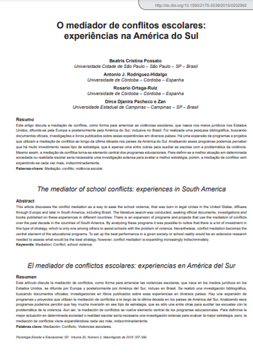 O mediador de conflitos escolares: experiências na América do Sul