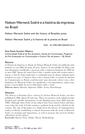 Nelson Werneck Sodré e a história da imprensa no Brasil