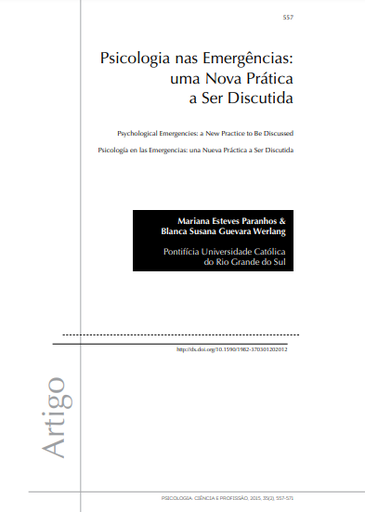 Psicologia nas Emergências: uma Nova Prática a Ser Discutida