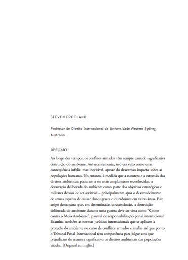 Direitos humanos, meio ambiente e conflitos: enfrentando os crimes ambientais