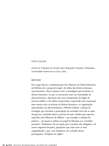 Os direitos humanos na implementação dos Objetivos de Desenvolvimento do Milênio