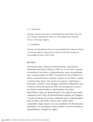 Implementação do direito ao desenvolvimento