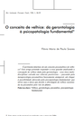 O conceito de velhice: da gerontologia à psicopatologia fundamental