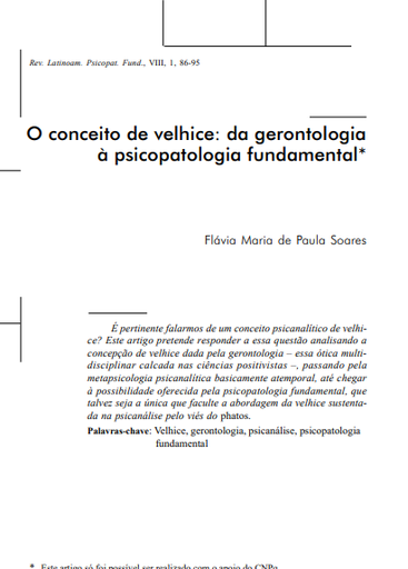 O conceito de velhice: da gerontologia à psicopatologia fundamental