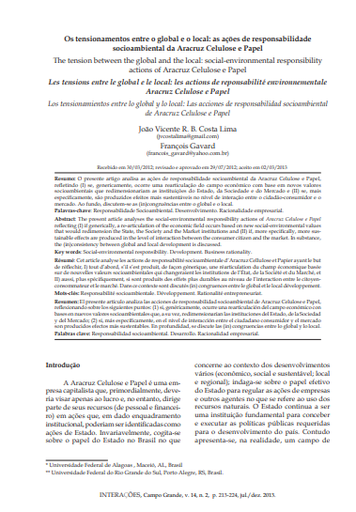 Os tensionamentos entre o global e o local: as ações de responsabilidade socioambiental da Aracruz Celulose e Papel