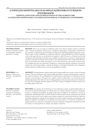 A infecção hospitalar e suas implicações para o cuidar da enfermagem