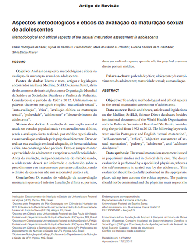 Methodological and ethical aspects of the sexual maturation assessment in adolescents