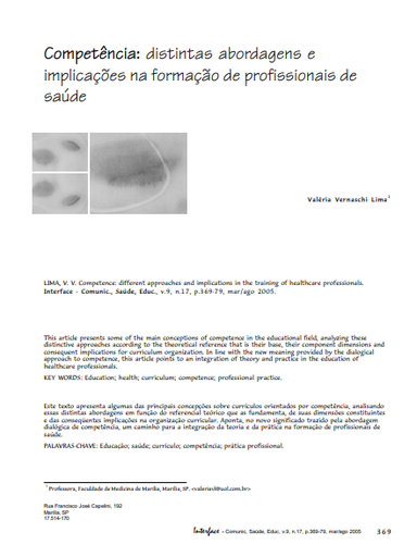 Competência: distintas abordagens e implicações na formação de profissionais de saúde