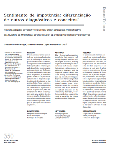 Sentimento de impotência: diferenciação de outros diagnósticos e conceitos