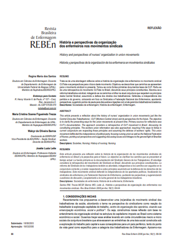 História e perspectivas da organização dos enfermeiros nos movimentos sindicais