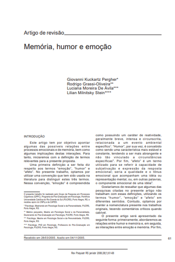 Memória, humor e emoção