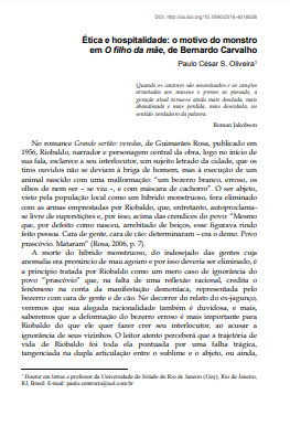 Ética e hospitalidade: o motivo do monstro em O filho da mãe , de Bernardo Carvalho