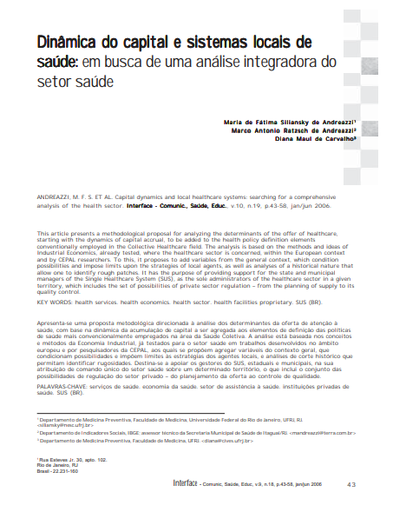 Dinâmica do capital e sistemas locais de saúde: em busca de uma análise integradora do setor saúde