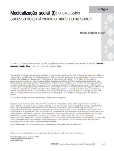 Medicalização social (I): o excessivo sucesso do epistemicídio moderno na saúde