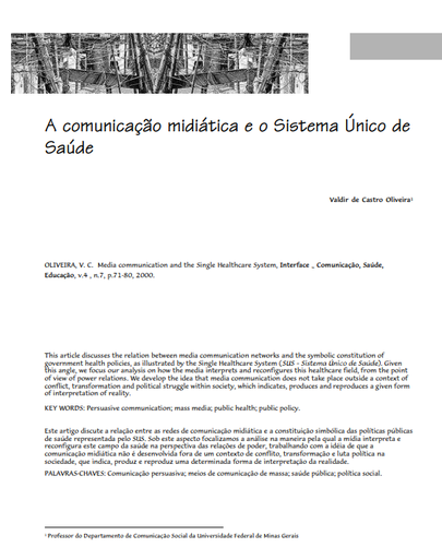 A comunicação midiática e o Sistema Único de Saúde