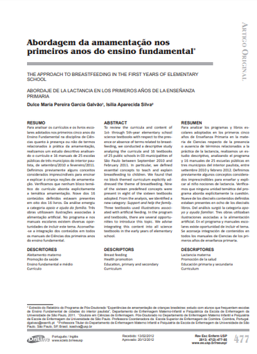 Abordagem da amamentação nos primeiros anos do ensino fundamental