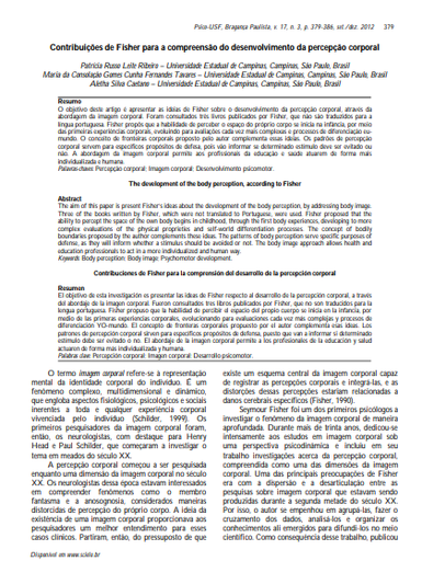 Contribuições de Fisher para a compreensão do desenvolvimento da percepção corporal