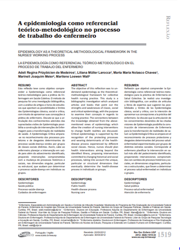 A epidemiologia como referencial teórico-metodológico no processo de trabalho do enfermeiro