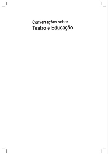 Conversações sobre teatro e educação