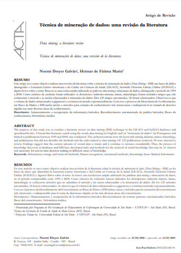 Técnica de mineração de dados: uma revisão da literatura