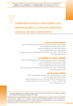 Territorialidade e identidade nas organizações: o caso do Mercado Central de Belo Horizonte