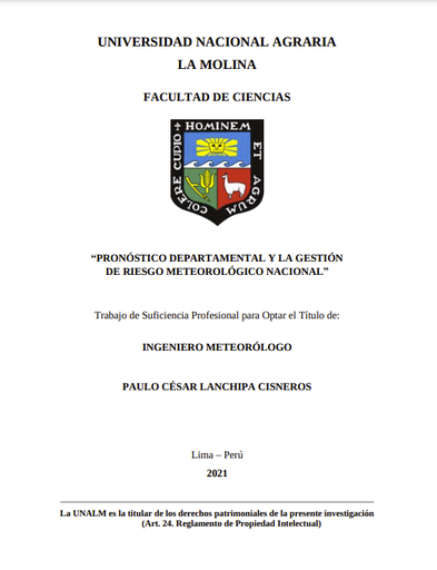 Pronóstico departamental y la gestión de riesgo meteorológico nacional