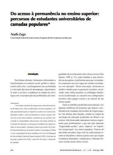 Do acesso à permanência no ensino superior: percursos de estudantes universitários de camadas populares