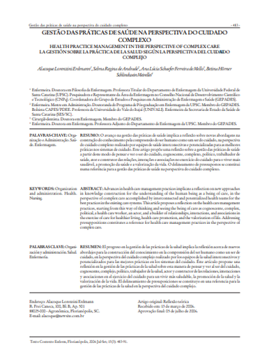 Gestão das práticas de saúde na perspectiva do cuidado complexo
