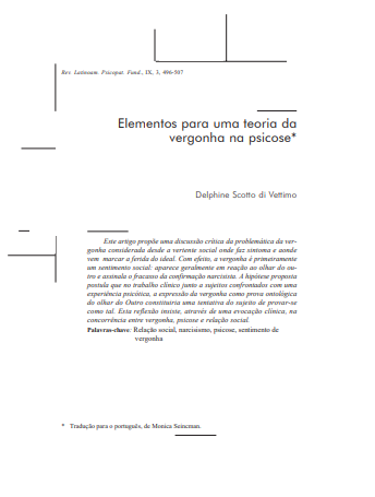 Elementos para uma teoria da vergonha na psicose