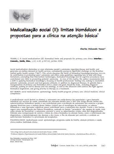 Medicalização social (II): limites biomédicos e propostas para a clínica na atenção básica