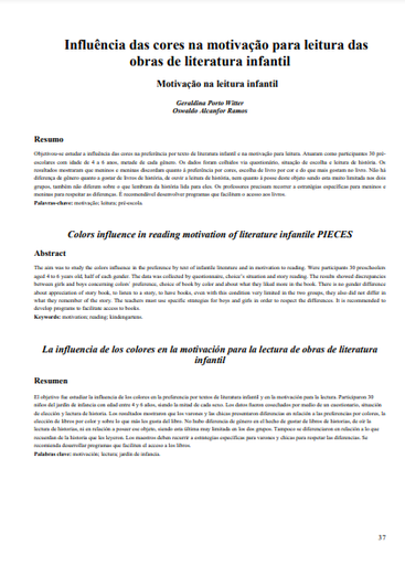 Influência das cores na motivação para leitura das obras de literatura infantil