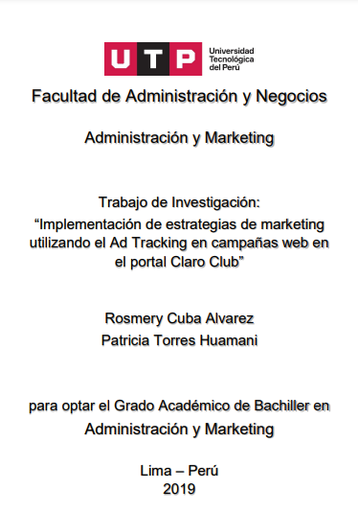 Implementación de estrategias de marketing utilizando el Ad tracking en campañas web en el portal Claro Club