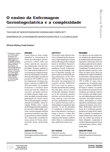 O ensino da enfermagem gerontogeriátrica e a complexidade