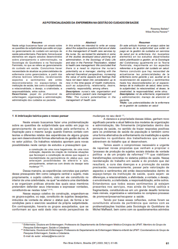 As potencialidades da enfermeira na gestão do cuidado em saúde