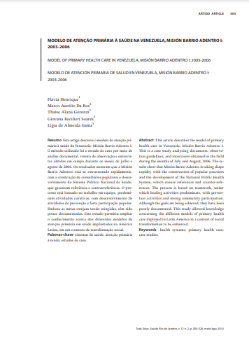 Modelo de atenção primária à saúde na Venezuela, misión barrio adentro I: 2003-2006