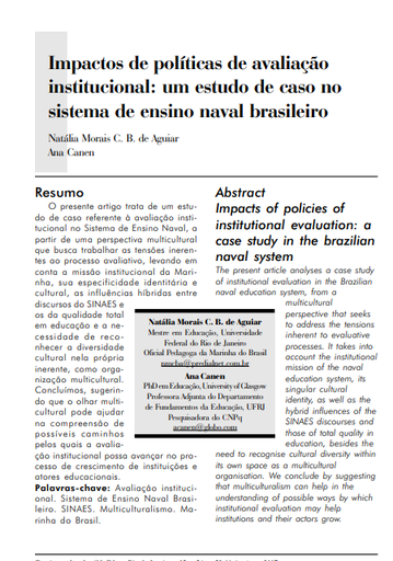 Impactos de políticas de avaliação institucional: um estudo de caso no sistema de ensino naval brasileiro