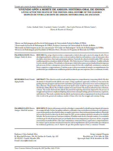 Vivendo após a morte de amigos: história oral de idosos