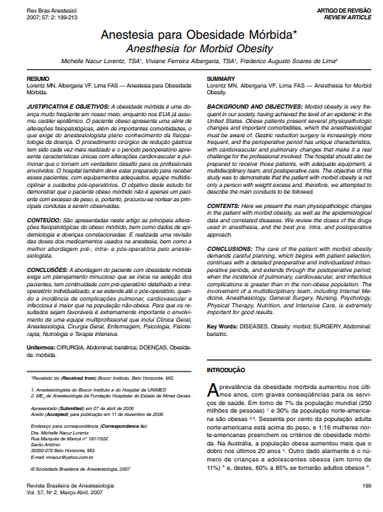 Anestesia para obesidade mórbida