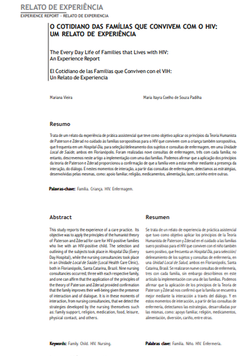 O cotidiano das famílias que convivem com o HIV: um relato de experiência