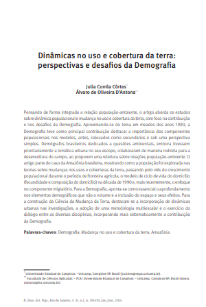 Dinâmicas no uso e cobertura da terra: perspectivas e desafios da Demografia