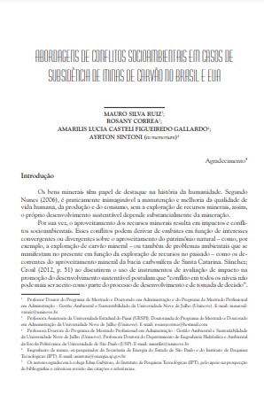 Abordagens de conflitos socioambientais em casos de subsidência de minas de carvão no Brasil e EUA