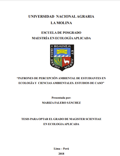 Patrones de percepción ambiental de estudiantes en ecología y ciencias ambientales. Estudios de caso