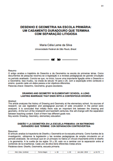 Desenho e geometria na escola primária: um casamento duradouro que termina com separação litigiosa