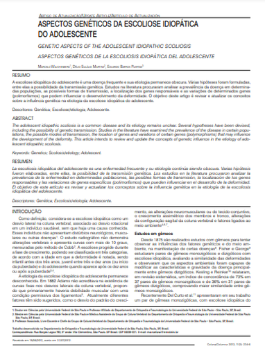 Aspectos genéticos da escoliose idiopática do adolescente