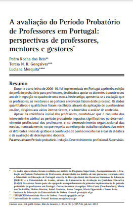 A avaliação do período probatório de professores em Portugal: perspectivas de professores, mentores e gestores