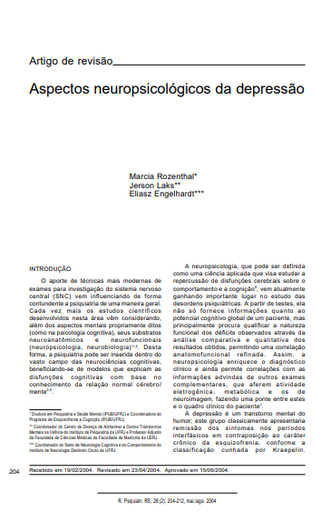 Aspectos neuropsicológicos da depressão