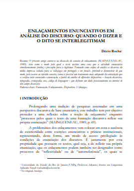 Enlaçamentos enunciativos em análise do discurso: quando o dizer e o dito se interlegitimam